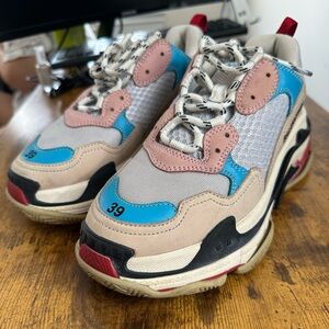 Balenciaga Chunky Sneakers in Blue, Pink, Beige and Black